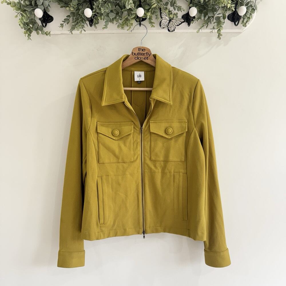 CAbi 4117 Touring Jacket Mustard Green Medium business casual work corporate